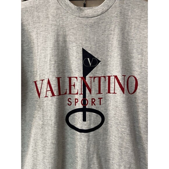 Genuine Valentino Sport Crew Neck T-Shirt Tee Gray Short Sleeve Men’s Sm NWT - Picture 3 of 12